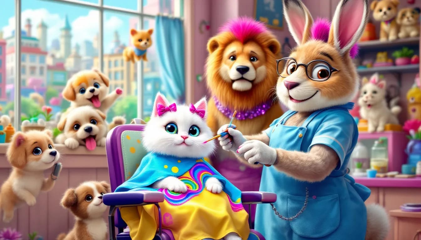 Specialized treatments being applied to a pet during grooming services.